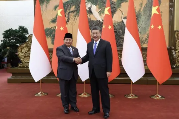 Menhan RI Prabowo Subianto bertemu dengan Presiden China Xi Jinping. (Dok. Humas Kemhan)