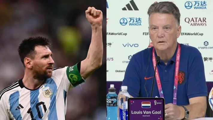 Kolase foto Lionel Messi dan Louis Van Gaal (Twitter/Shelby_Messi/TheEuropeanLad)/