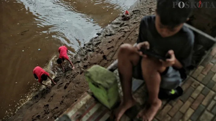 Ilustrasi normalisasi sungai Ciliwung.(dok)