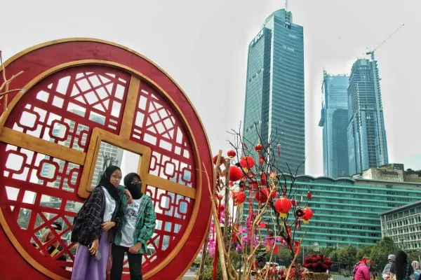 Hiasan Imlek Di Bundaran HI