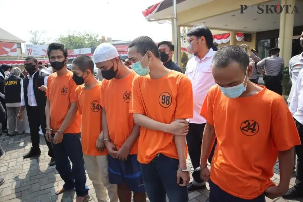 Polres Pelabuhan Tanjung Priok membongkar praktik prostitusi online. (foto: rizki)