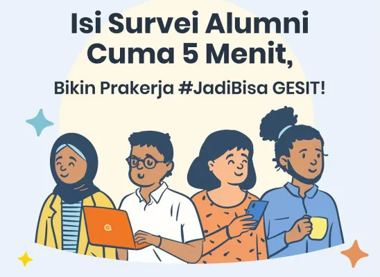 Ilustrasi pengisian survei alumni. (Instagram/@prakerja.go.id)