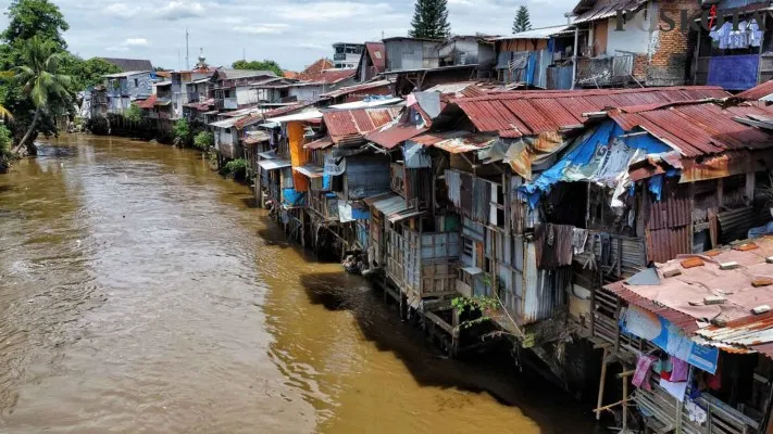 Suasana Kali Ciliwung.(Foto: Ahmad Trihawaari)