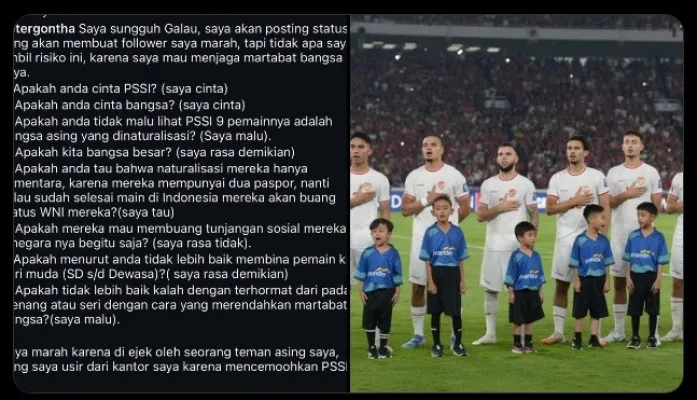 Postingan Peter Gontha, mantan Dubes RI untuk Polandia yang mengkritisi pemain naturalisasi Timnas Indonesia malah diserang balik oleh netizen. (X/@garistengah***)