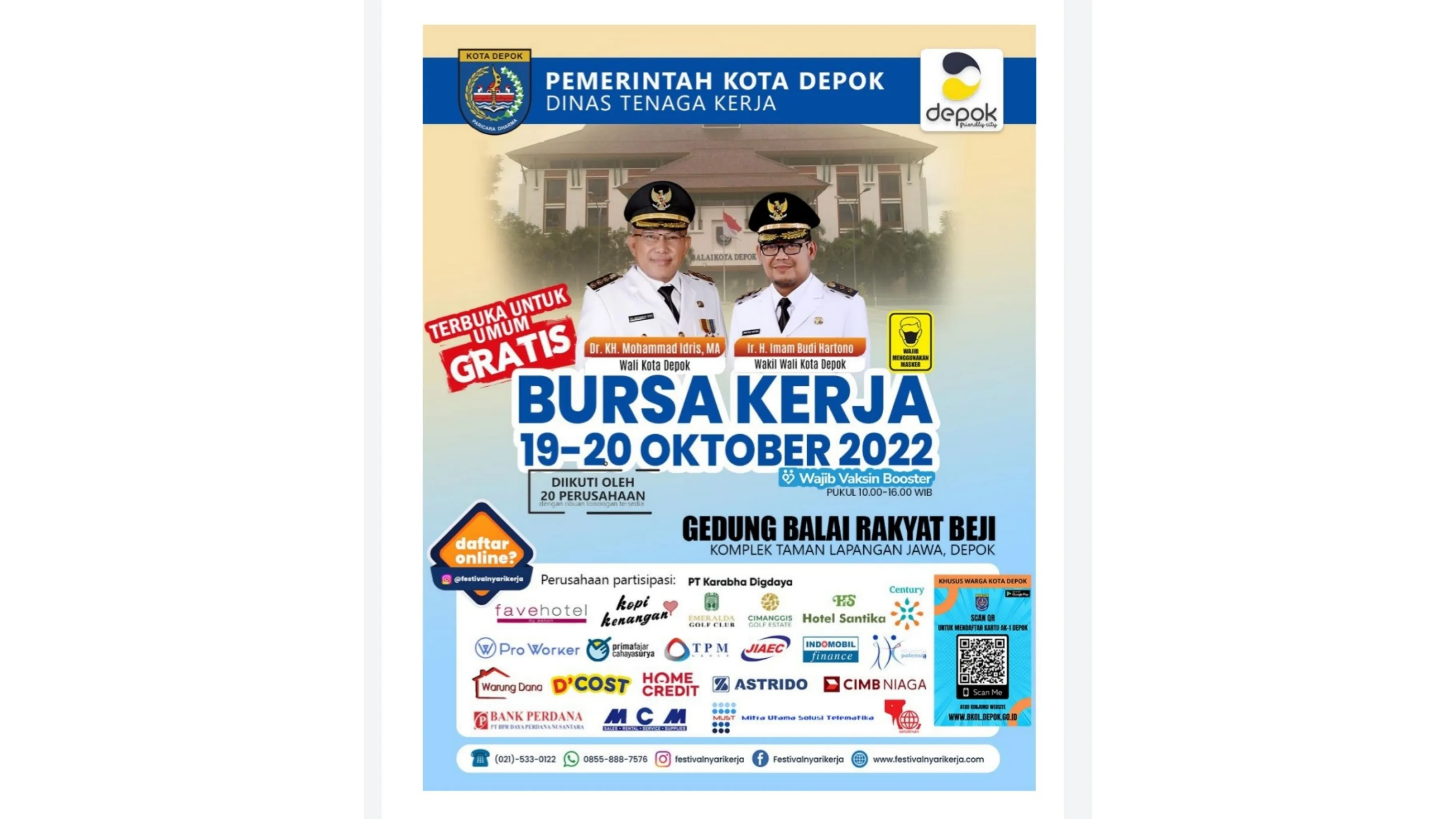 Job Fair Disnaker Kota Depok, Jawa Barat. (Ist)