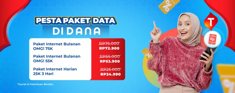 Pengguna Telkomsel dapat menikmati promo diskon paket data Telkomsel  dengan pembelian melalui DANA. Baca artikel ini untuk mengetahui detailnya. (dana.id)