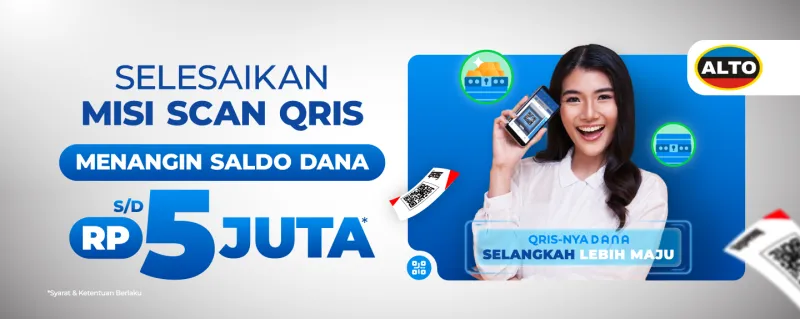 Dapatkan saldo DANA gratis hinggat Rp5 juta, dari misi scan QRIS sekarang. (dana.id)