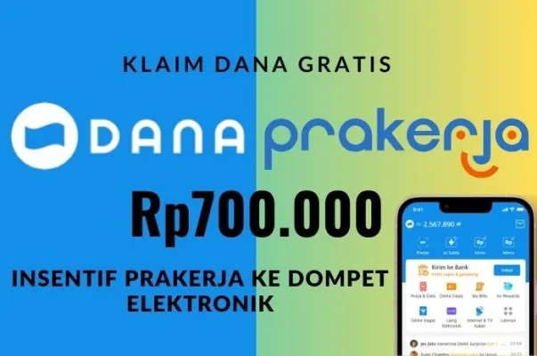 Berikut ini cara menghubungkan akun dompet digital ke Prakerja agar proses pencairan DANA gratis Rp700.000 insentif Prakerja berjalan sukses! (POSKOTA)