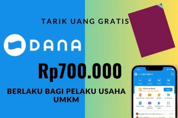 Bagi para pelaku Usaha Mikro Kecil dan menengah (UMKM) saat ini berpeluang mendapat Bantuan langsung Tunai (BLT) berupa uang gratis Rp700.000. yang bisa dikonversi ke saldo DANA di dompet elektronik. (POSKOTA)