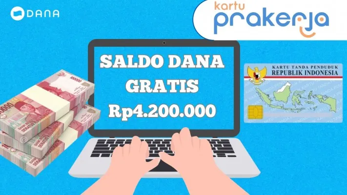 Selamat NIK e-KTP anda masuk golongan penerima saldo DANA gratis Rp4.200.000 dari Prakerja, cek informasinya sekarang. (Poskota/Syania Nurul Lita Baikuni)