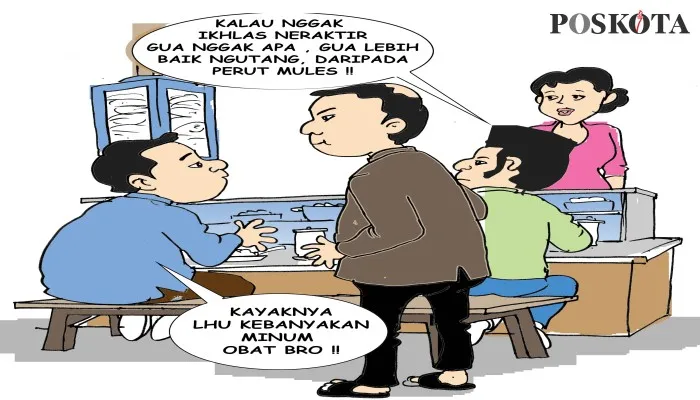 Kartun Sental-sentil "Obrolan Warteg: Subsidi Silang:. (kartunis: poskota/ucha)