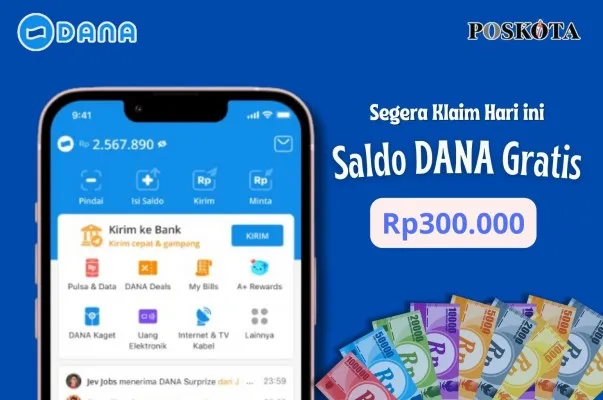 Berikut cara mendapatkan saldo DANA gratis Rp300.000 dari aplikasi ini.(Poskota/Iko Sara Hosa)