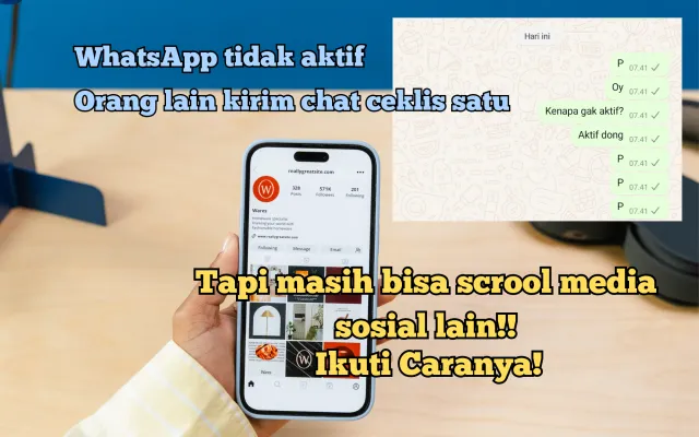 Cara memutus internet WhatsApp, agar tidak bisa dihubungi orang lain. (Poskota/Syifa Luthfiyah Canva)