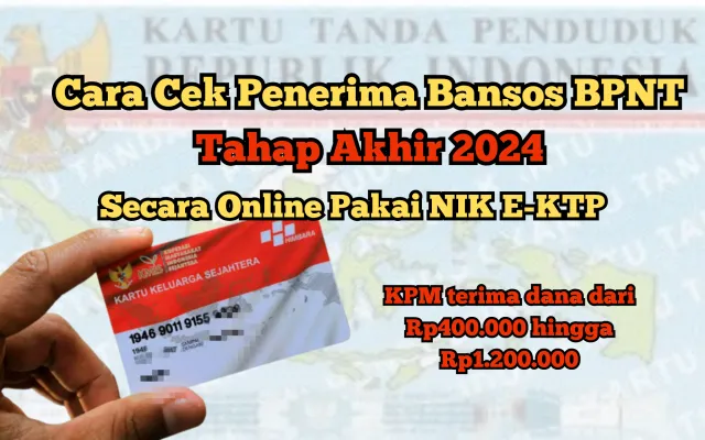 Cara cek penerima bansos BPNT pakai NIK E-KTP. (Poskota/Syifa Luthfiyah)