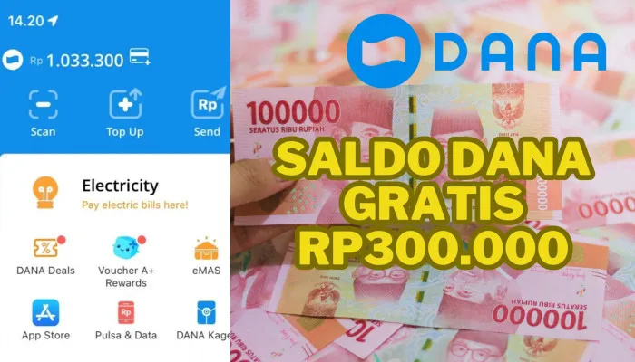 Saldo DANA hingga Rp300.000 cair tanpa modal dari aplikasi menguntungkan. (PosKota/Nur Rumsari)