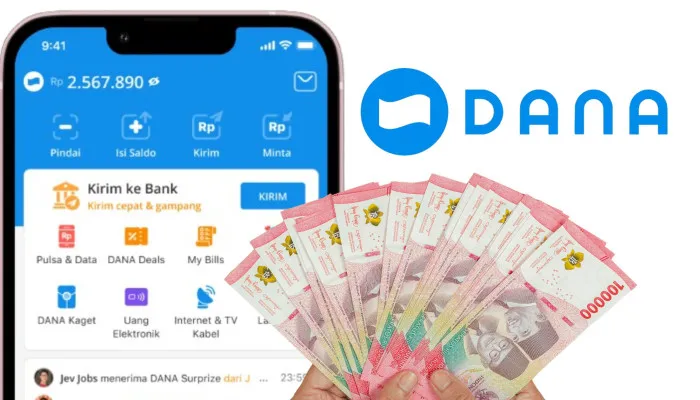 Saldo DANA Gratis Rp100.000 dari aplikasi penghasil uang. (Poskota/Nur Rumsari)