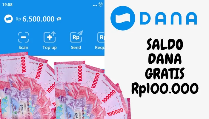 Nikmati klaim saldo DANA gratis Rp100.000 ke dompet elektronik. (Poskota/Nur Rumsari)