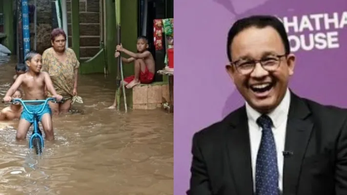 Potret Jakarta banjir dan Anies Baswedan (Foto: ist.)