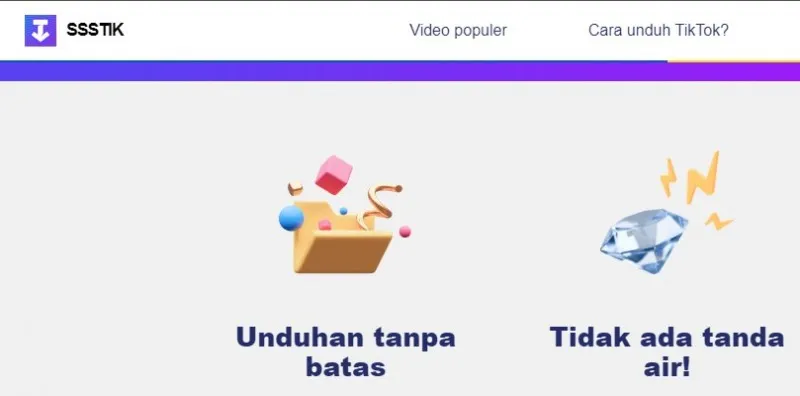 Berikut cara download video TikTok tanpa watermark gratis lewat link SSSTikTok (Foto: tangkapan layar halaman SSSTikTok)