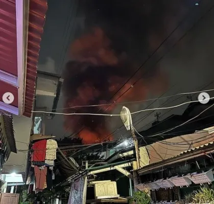 Kebakaran di kawasan padat Kelurahan Galu, Johar Baru, Jakarta Pusat. (Ist)