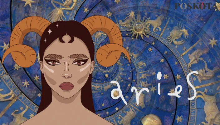 Ilustrtasi ramalan zodiak Aries (PosKota/Saffa Sabila)