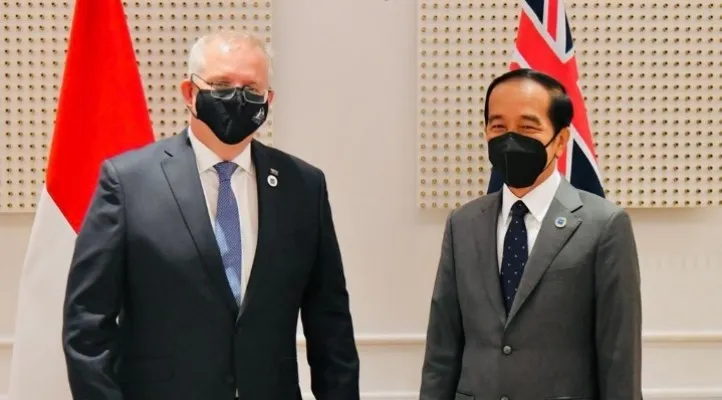 Presiden Joko Widodo saat bertemu PM Australia, Scott Morrison. (Foto: biro pers)