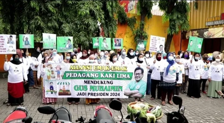 Emak-emak di Jakarta Utara memdukung Gus Muhaimin maju jadi Capres 2024.