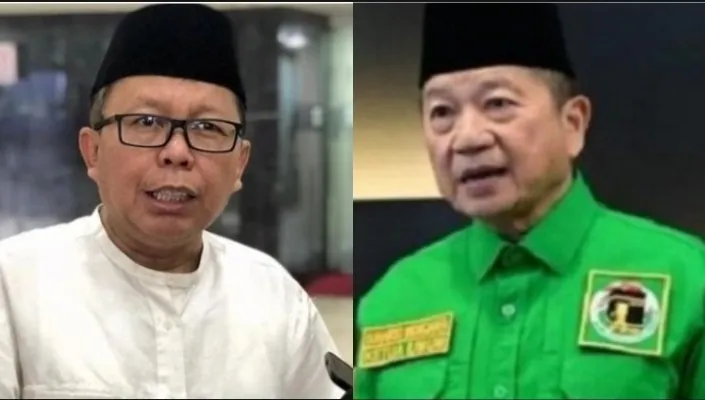 Kolase foto, tokoh PPP Arsul Sani dan Suharso Monoarfa.