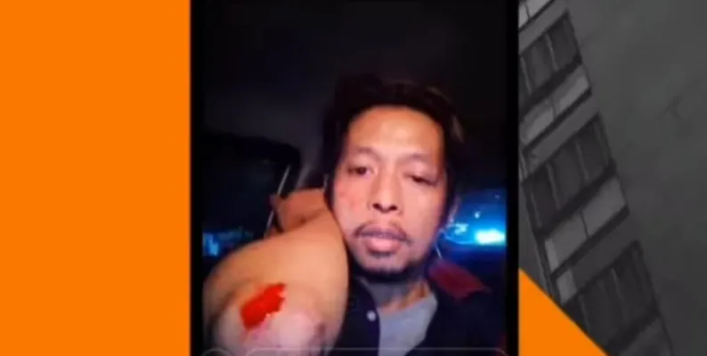 Driver taksi online yang menjadi korban pengeroyokan di kawasan CNI Puri Indah, Kembangan, Jakarta Barat. (Tangkapan Layar).