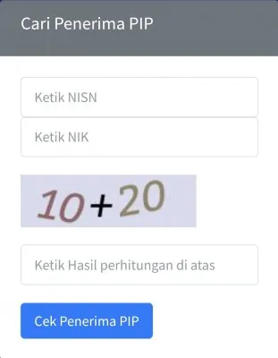 Cara cek status penerima PIP 2024 secara online. (Tangkapan Layar/pip.kemdikbud.go.id)