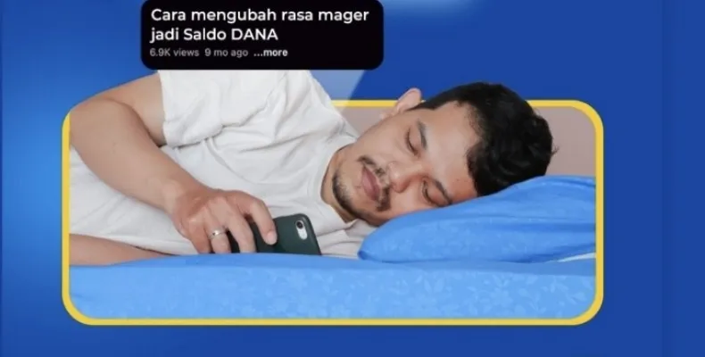 cara mengubah rasa mager jadi saldo DANA gratis. (tangkapan layar Instagram/@dana.id)