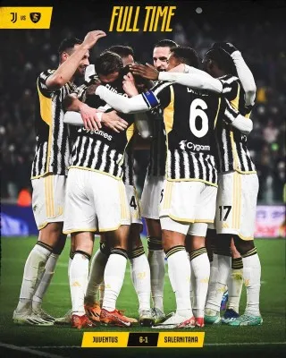 Juventus Vs Salernitana Skor 6-1. Foto : Instagram @Juventus