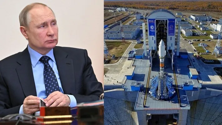 Presiden Rusia Vladimir Putin dan program luar angkasa Rusia di Vostochny Spaceport. (Foto: Twitter/KremlinRussia/newswithchris)