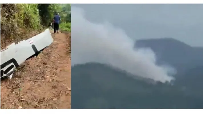 Lokasi kecelakaan pesawat Boeing 737 milik maskapai China Eastern Airlines. (Foto: Twitter/@breathing_funny,thelegateIN)