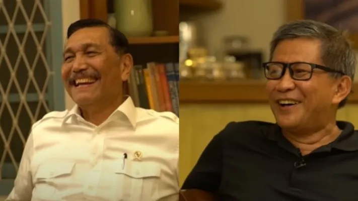 Luhut Pandjaitan dan Rocky Gerung (Foto: YouTube: RGTV)