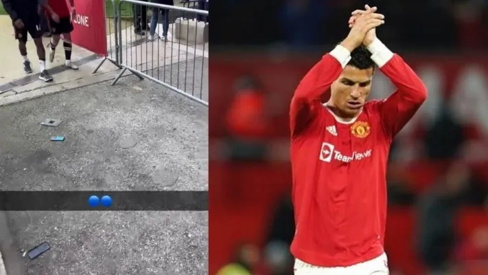 Cristiano Ronaldo merusak ponsel milik fans Everton yang diketahui mengidap autisme (Foto: Twitter/Evertonhub, Instagram/Cristiano)