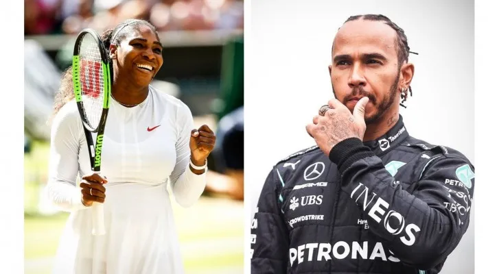 Serena Williams dan Lewis Hamilton (Foto: Twitter/brfootball)