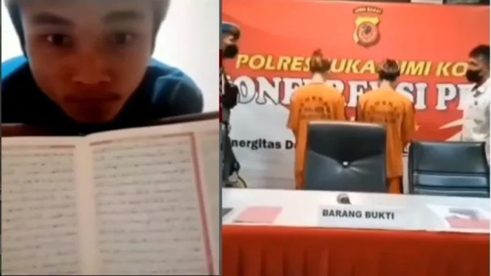 Potongan video pria yang injak Al Quran dan ketika dia ditangkap (Foto: tangkapan layar instagram/ @kabarnegri)