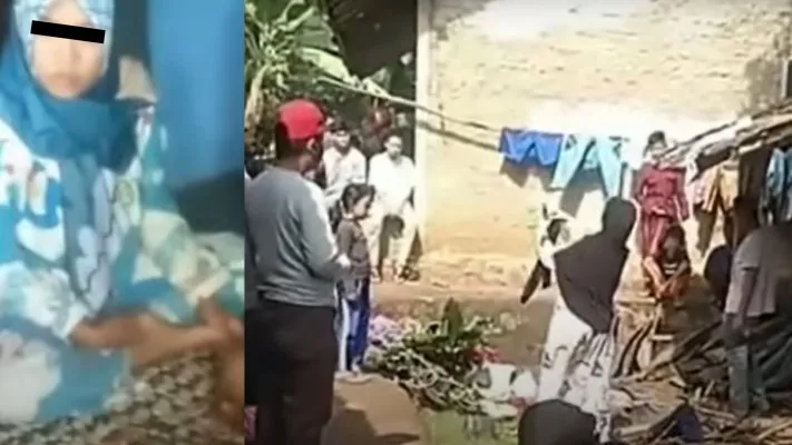 Potongan layar video perempuan bersuami dua diusir warga dan pakaiannya dibakar (Foto: Youtube/DCTV84)