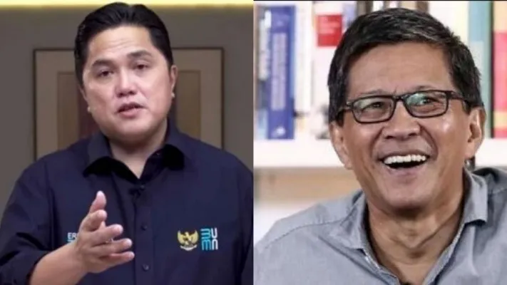 Kolase foto Erick Thohir dan Rocky Gerung (Foto: Ist.)