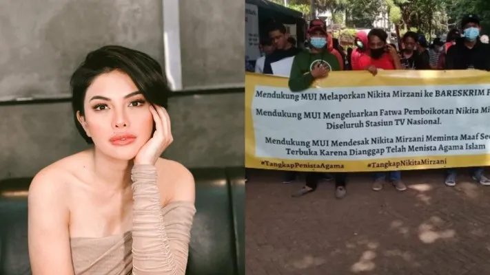 PPI demo di depan MUI menuntuk ketegasan atas pernyataan Nikita Mirzani yang menghina umat muslim. (Foto: ist)