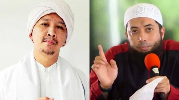 Kolase foto Abu Janda dan Ustadz Khalid Basalamah (foto: ist)