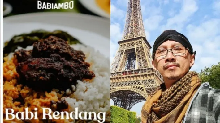 Kolase foto menu rendang babi dan Abu Janda (Foto: ist.)