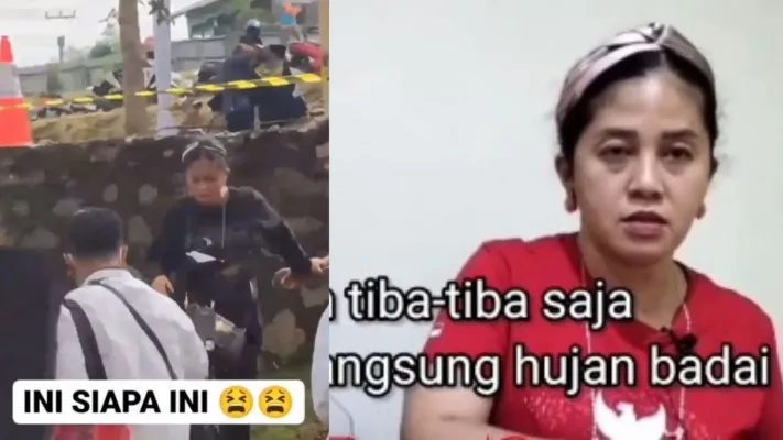 Tangkapan layar video kedatangan Mbak Rara di pemakaman Eril (Foto: twitter/txtdaribandung, IG/Rara_cahayatarotindongo)