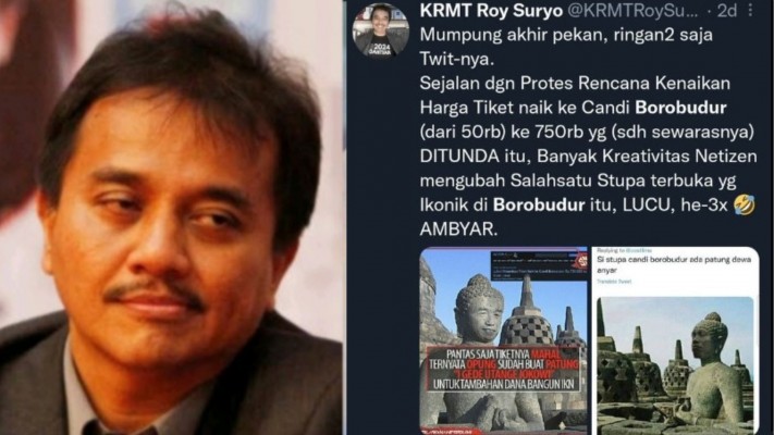 Kacau! Roy Suryo Unggah Foto Stupa Berwajah Jokowi Dianggap Lecehkan Umat  Budha, Netizen: Bekas Menteri tapi Otaknya Mengenaskan - poskota.co.id