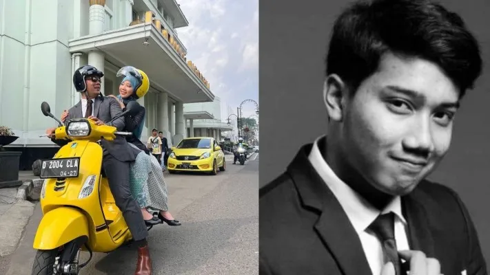 Kolase foto perayaan wisuda Zara keliling Bandung naik Vespa dengan Ridwan Kamil, dan foto mendiang Eril (Foto: twitter/atalia.kamil)