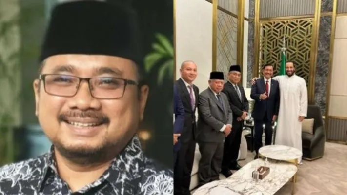 Kolase foto Gus Yaqut dan pertemuan Luhut Pandjaitan dengan Putra Mahkota Arab Saudi. (Foto: IG/Luhut.pandjaitan, ist.)