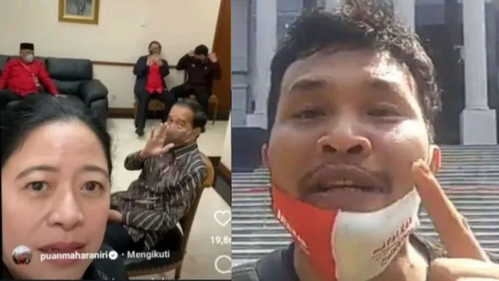 Foto tangkapan layar cuplikan video Puan Maharani, dan Nicho Silalahi (Foto: ist.)