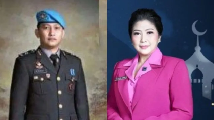 Kolase foto Brigadir J (Nopryansah Yosua Hutabarat) dengan istri Irjen Ferdy Sambo (Foto: ist.)