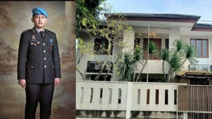 Kolase foto Brigadir J dan rumah Irjen Ferdy Sambo (Dok. Poskota)